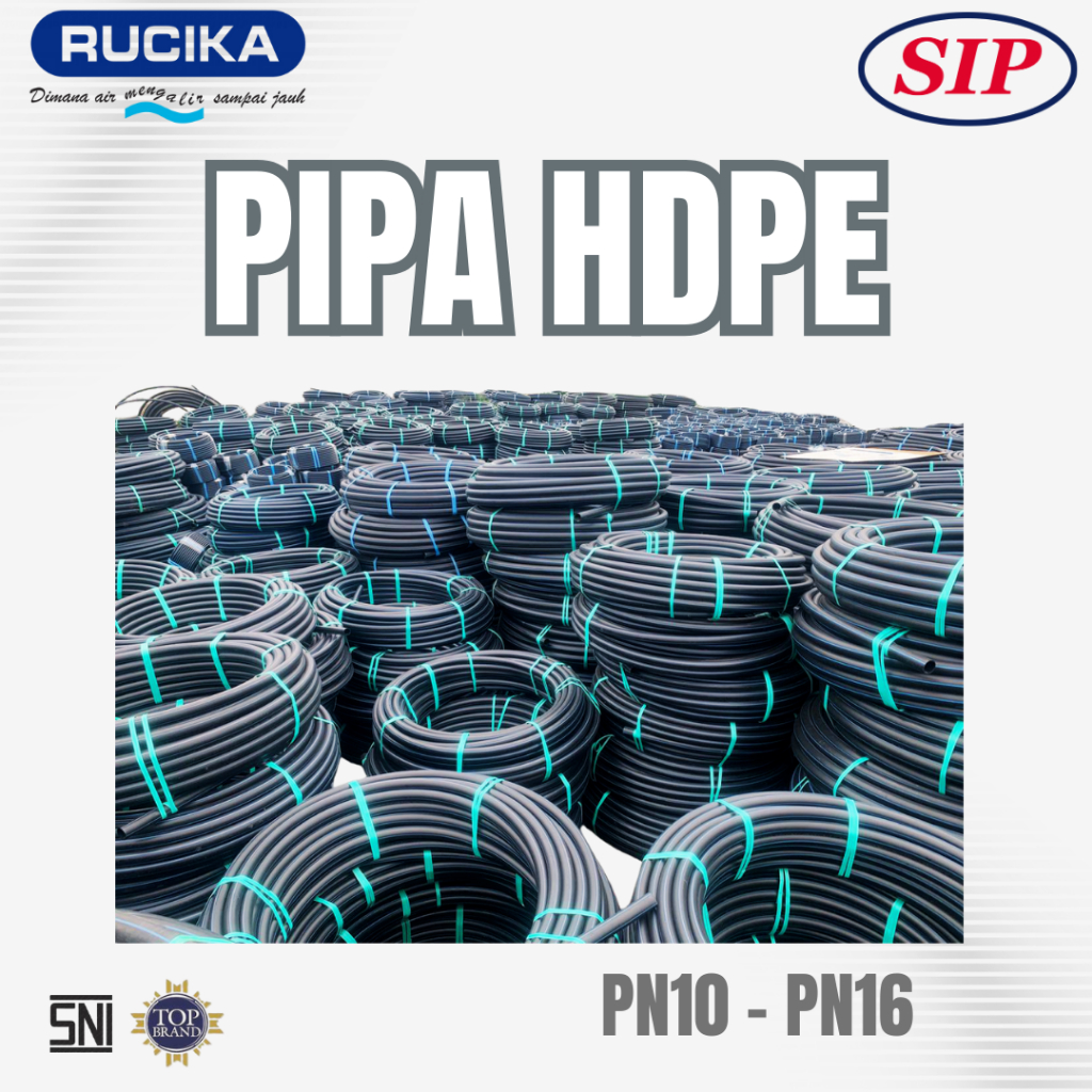 Pipa HDPE (SNI) Merk Rucika 3 Inch 90mm Panjang 100m 1 Roll | Pipa HDPE Rucika Tahan Lama