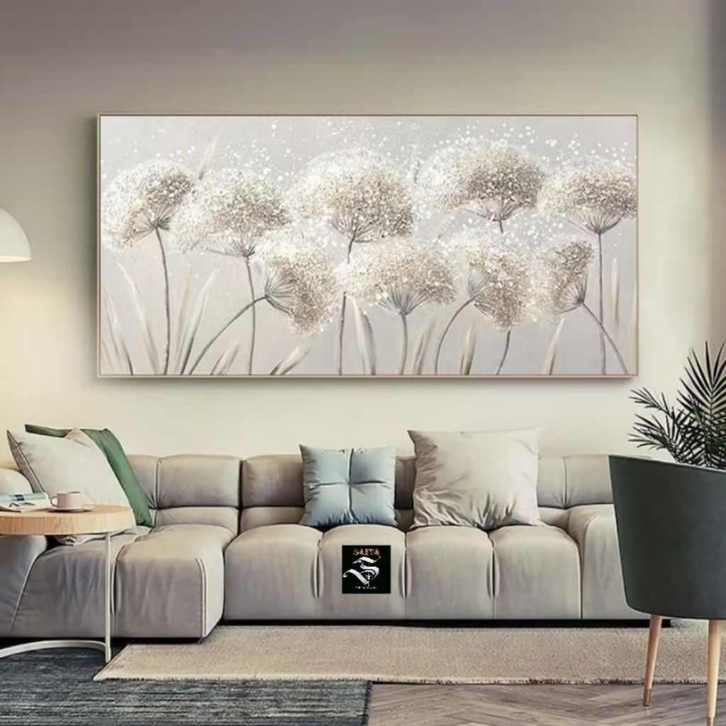 Lukisan Dinding Bunga Dandelion Aesthetic Modern