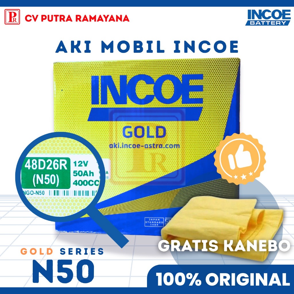 AKI (ACCU) MOBIL INCOE GOLD N50 ORIGINAL