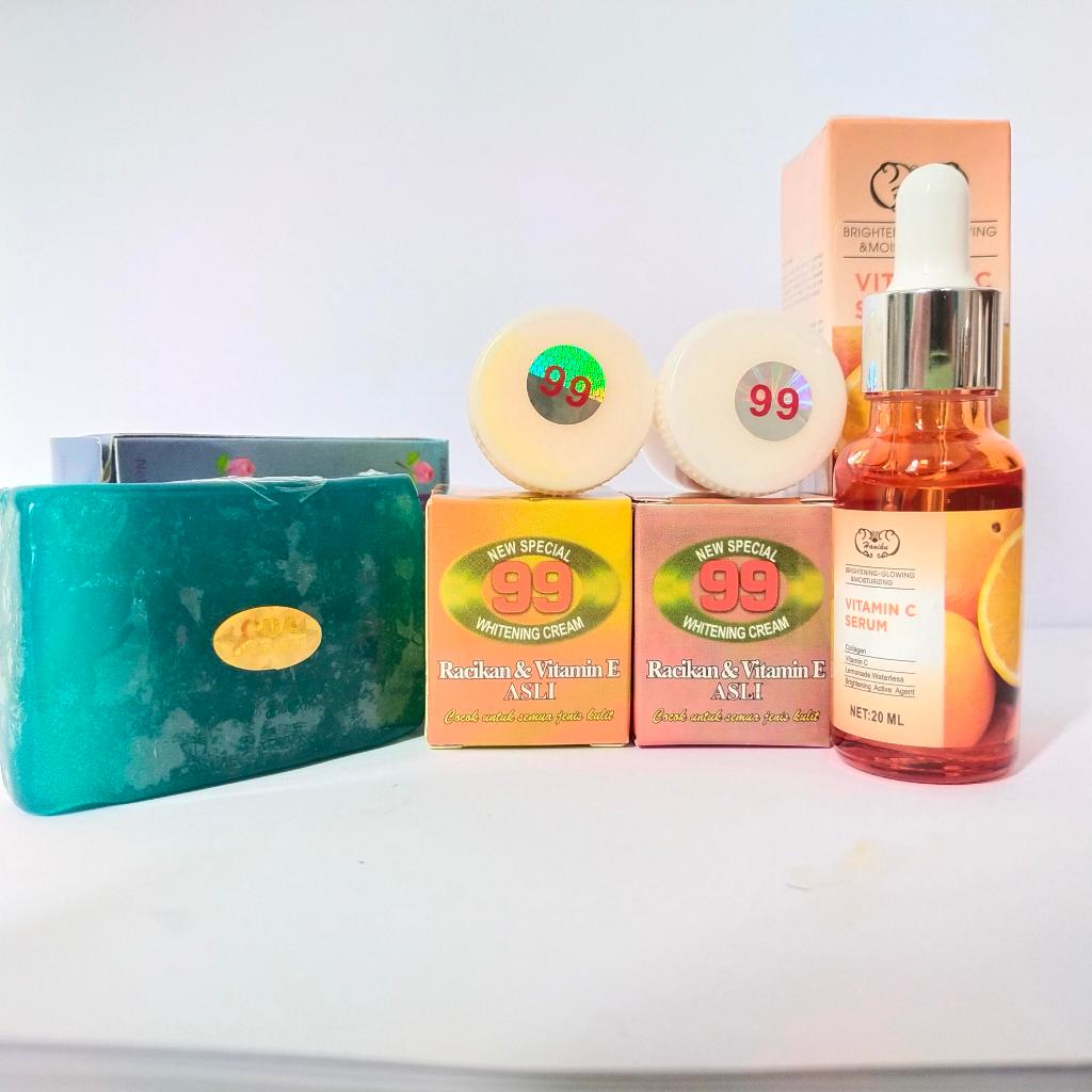 PAKET KRIM 99 KEMASAN DUS - SABUN NATURAL - SERUM VITAMIN C