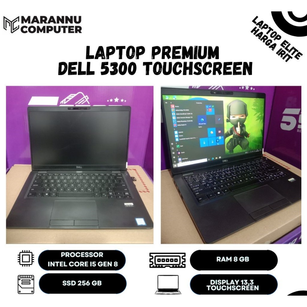 LAPTOP DELL 5300 TOUCHSCREEN CORE I5 GEN-8, RAM 8 GB, SSD 256 GB, 13.3" SECOND