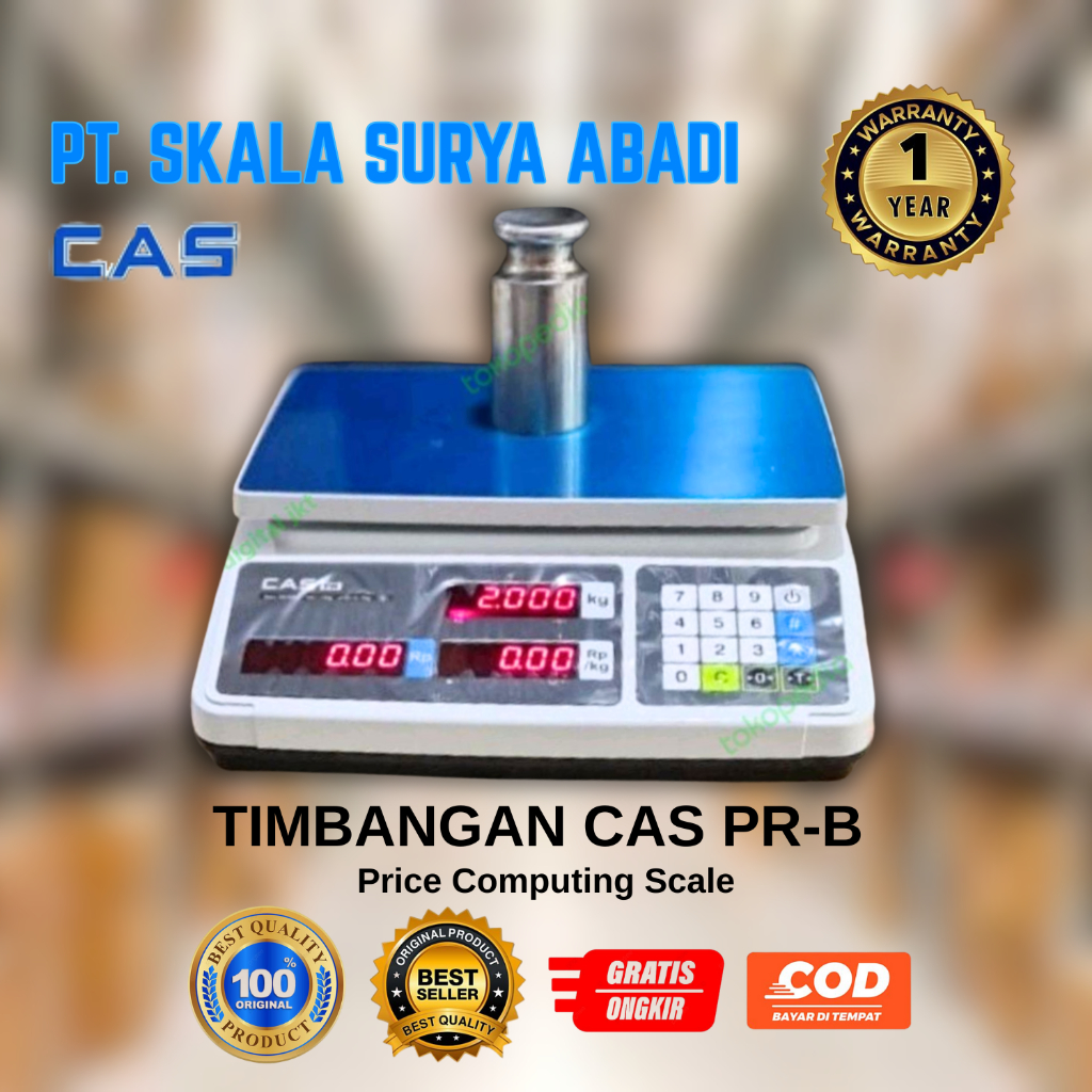 Timbangan Digital CAS PR-B 30kg /Timbangan Buah Digital /Timbangan Sembako /Timbangan Dapur 30kg