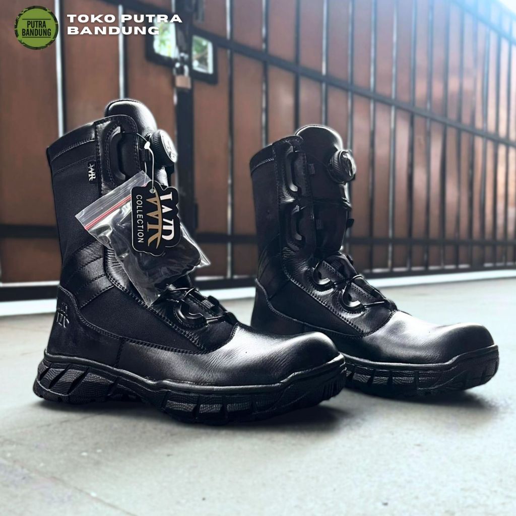 Sepatu WR Tactical / Sepatu PDL model tali putar WR tactical boots /WR Sepatu PDL Brimob,TNI, POLRI 