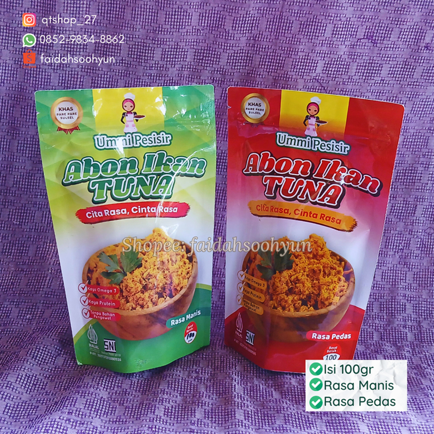Abon Ikan Tuna Ummi 100gr | Ready Rasa Manis dan Pedas | HALAL Original Asli Enak Parepare faidahsoo