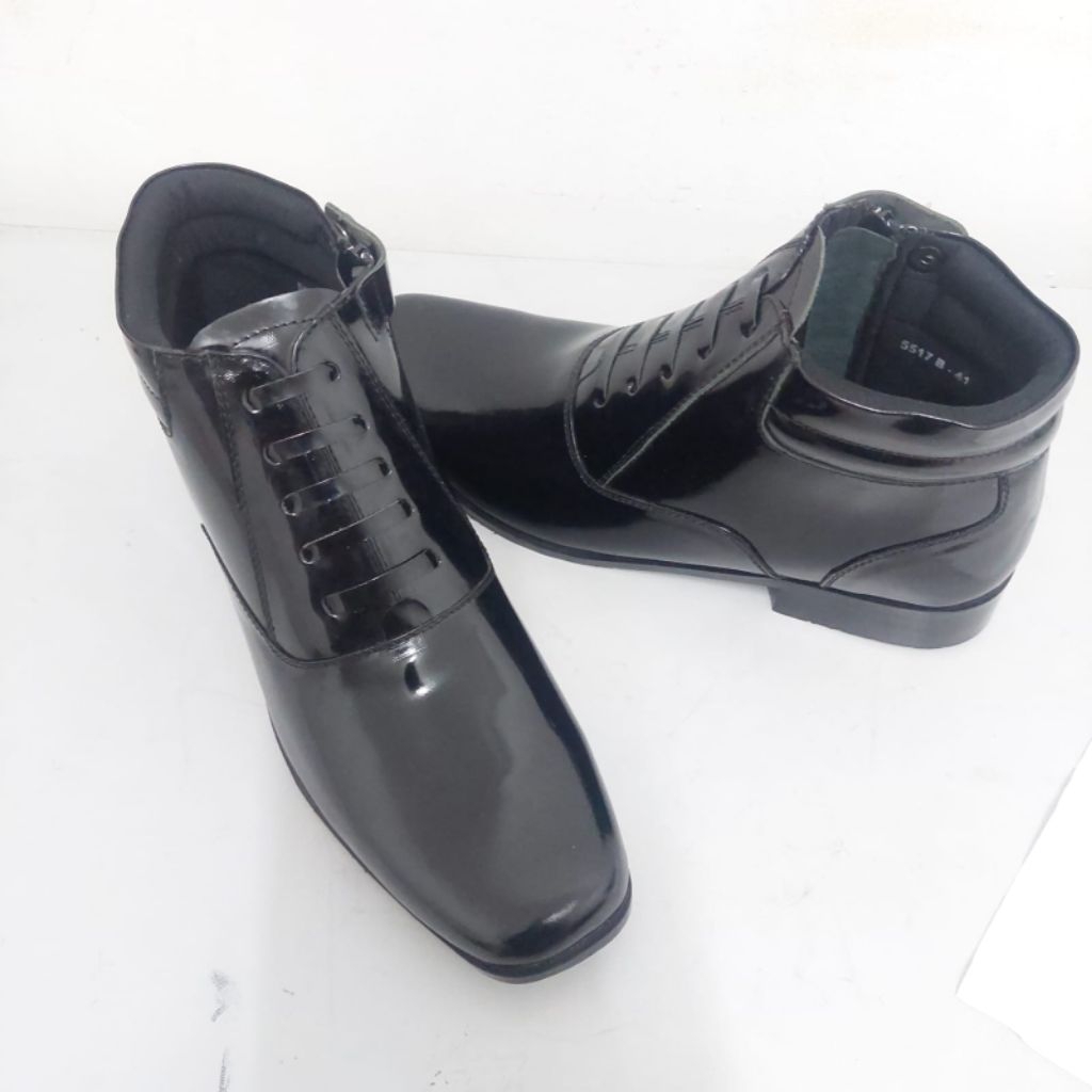 Wijaya rs.02- Sepatu Pdh Pria Hitam Formal Resleting Samping