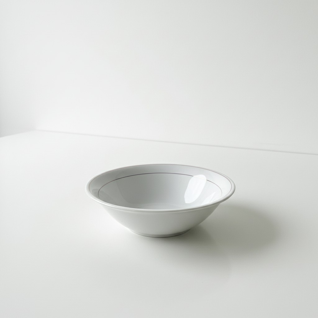 Mangkok Keramik Putih List Emas SunBird Mangkok Soto