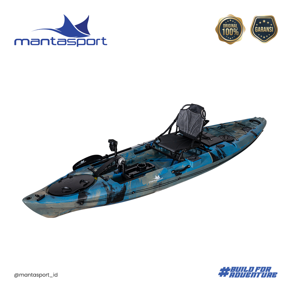 Mantasport Fishing Kayak Vessel Kayak Canoe Mancing Rekreasi Kapasitas 1 Orang Perahu Gowes Wisata A