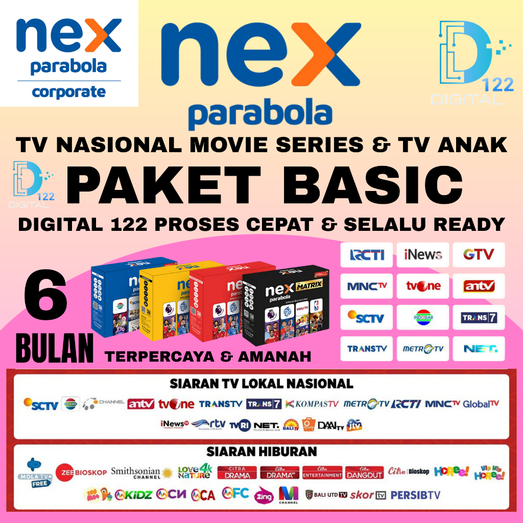 paket NEX PARABOLA basic+kids 6bulan/180hari