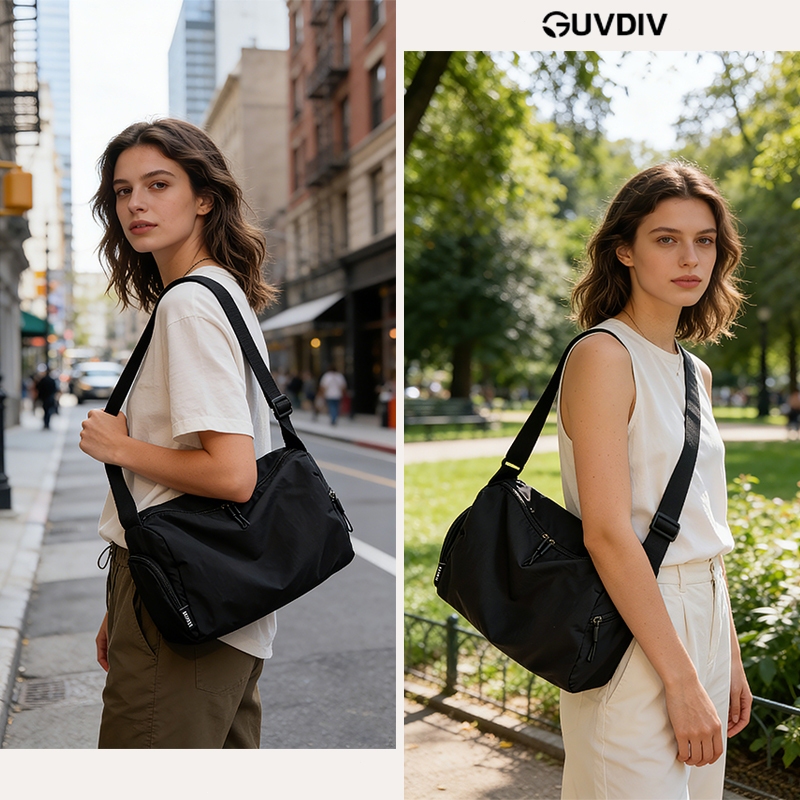 GUVDIV Tas Selempang Wanita Pria Elegan Tas Gym Yoga Unisex Korea