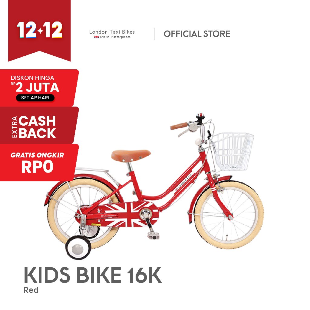 Jefferys - Sepeda Anak London Taxi Kids 16K Inch - Red