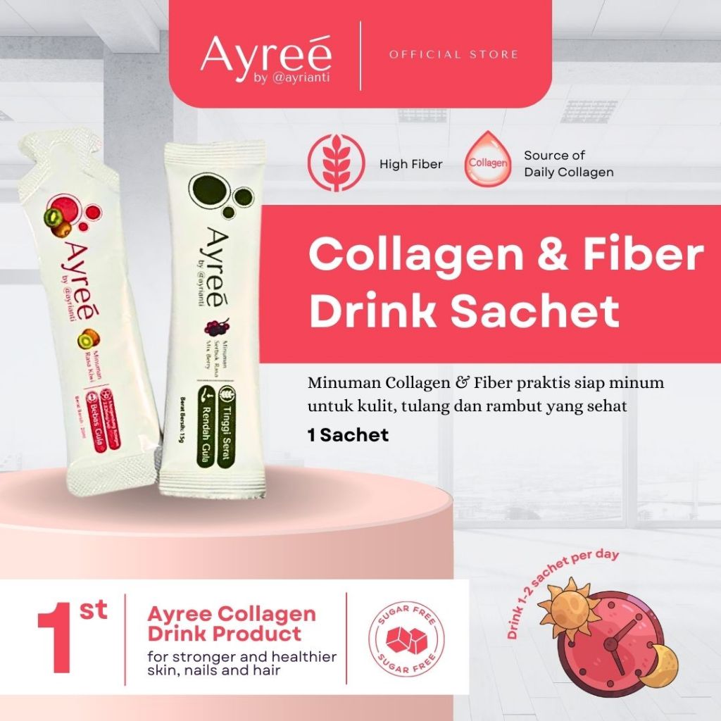 Ayree Mixberry Fiber Sachet & Ayree Collagen Drink Sachet