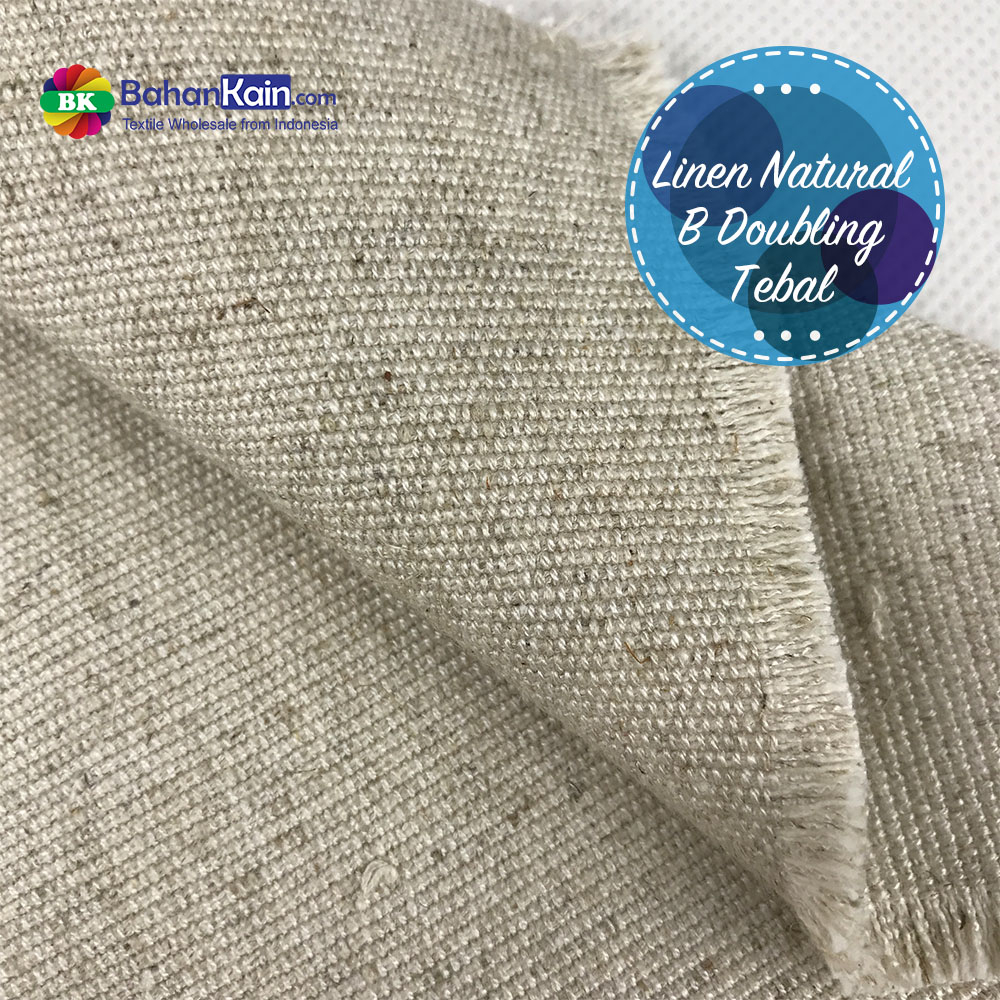 Kain Linen Natural B Doubling Tebal Pure Linen  Natural Asli