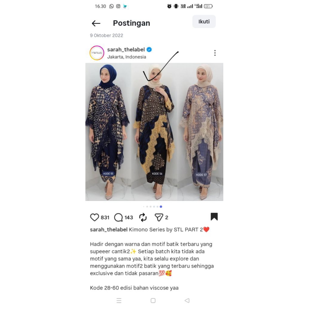 PRELOVED  SARAH THE LABEL SET OUTER KONDANGAN