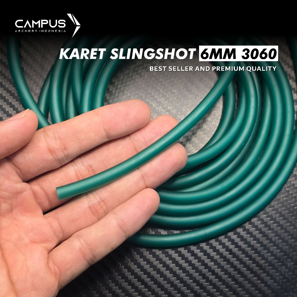 Karet Ketapel Ikan 6MM 3060 Hijau Tua Slingshot Rubber Premium