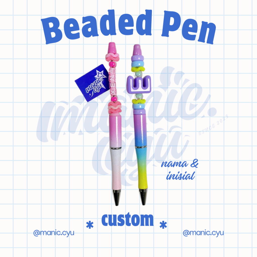 CYU - Beaded Pen custom | custom pen inisial & nama
