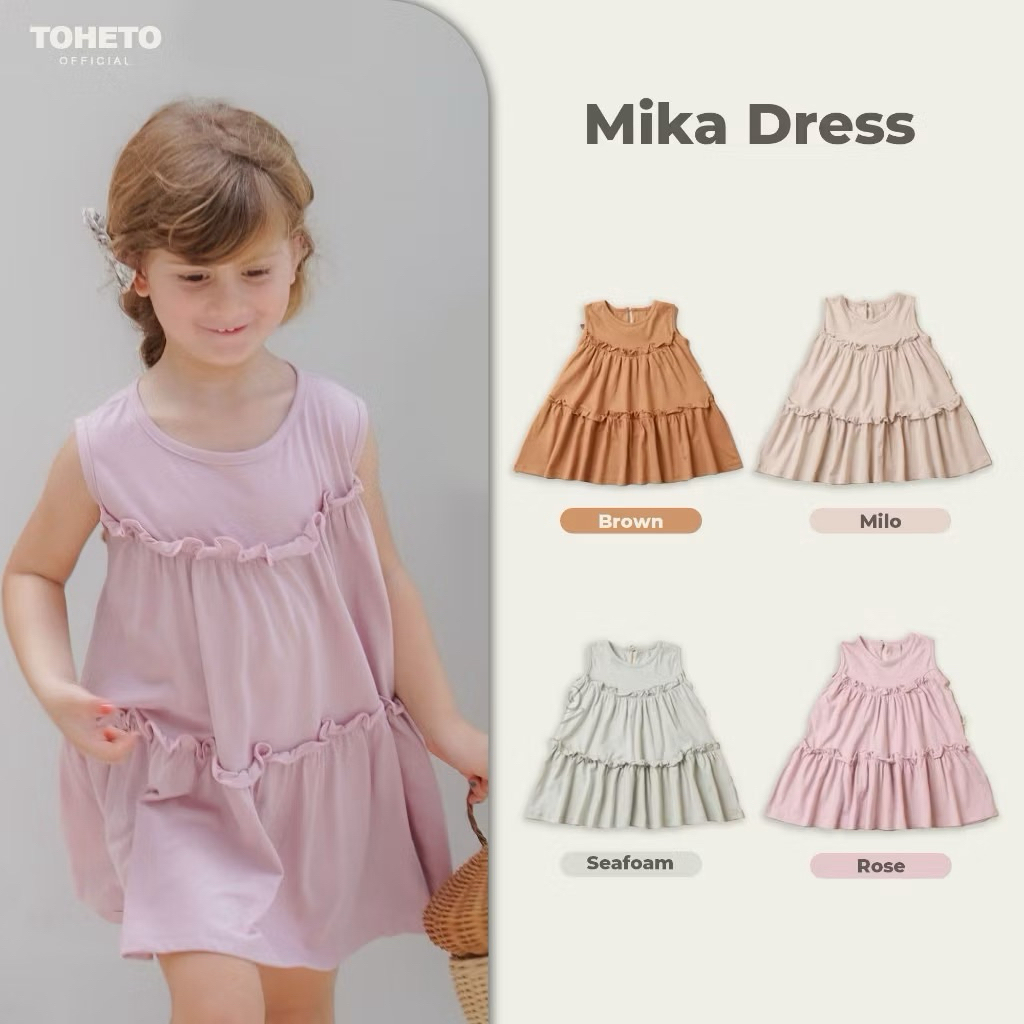 (1-4th) toheto mika dress anak perempuan