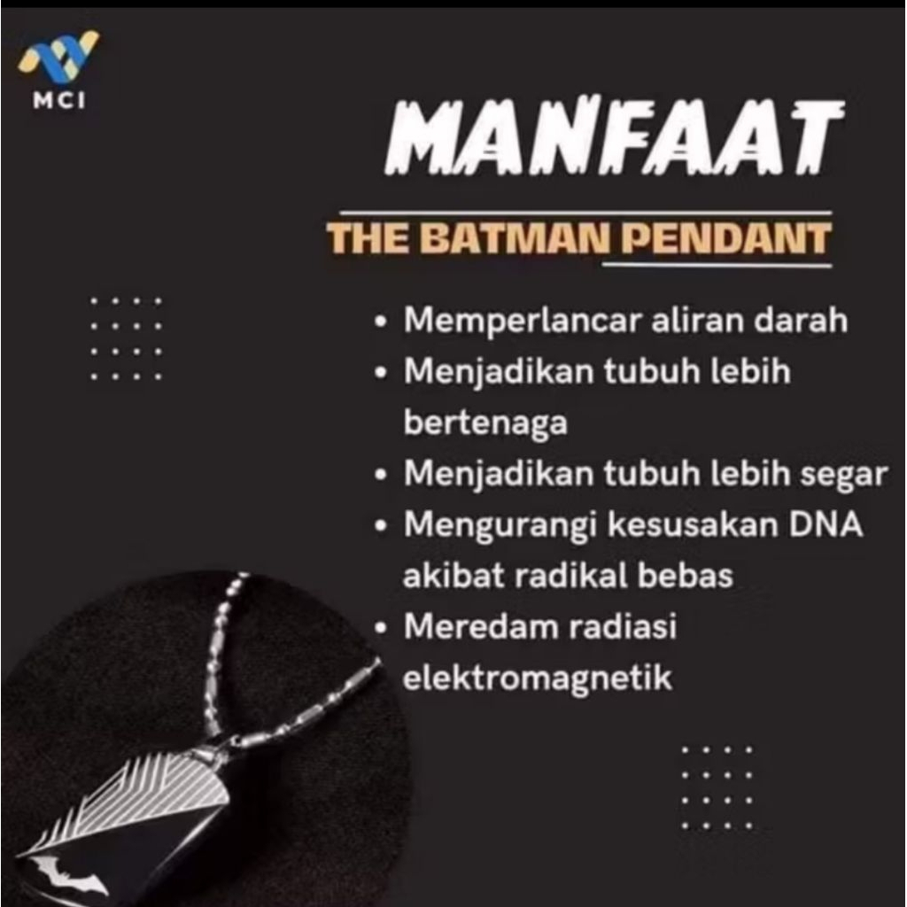 Kalung Batman Mci original 100% segel