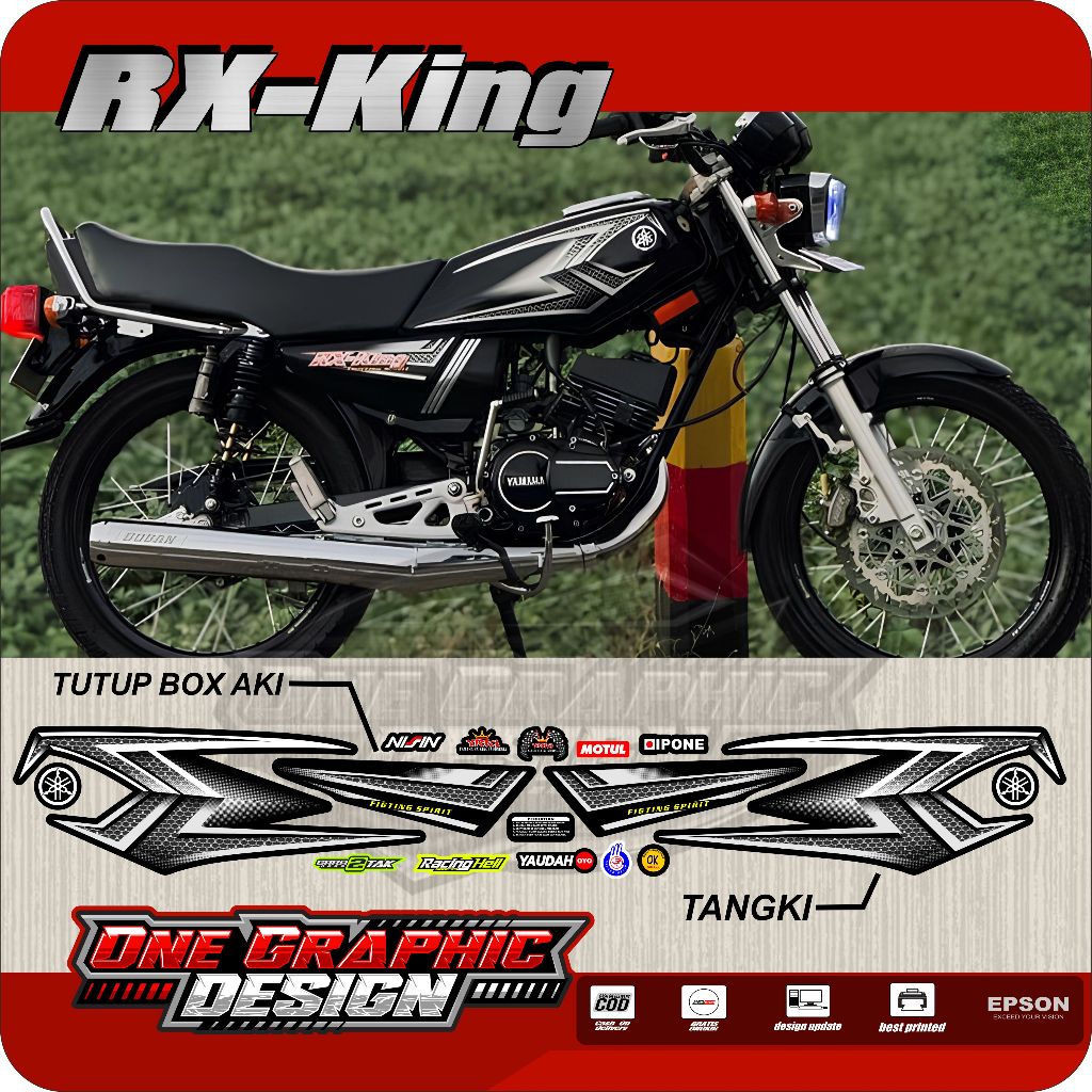 Striping rx king 2004 hitam copy original