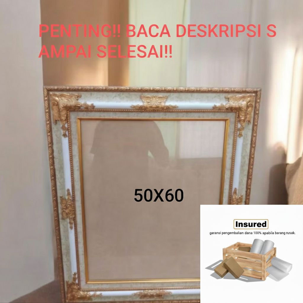 Bingkai / Frame / Pigura Foto 50x60 cm | Frame 24R Motif Mewah Premium (Free Paku) – Siap Kirim ke S