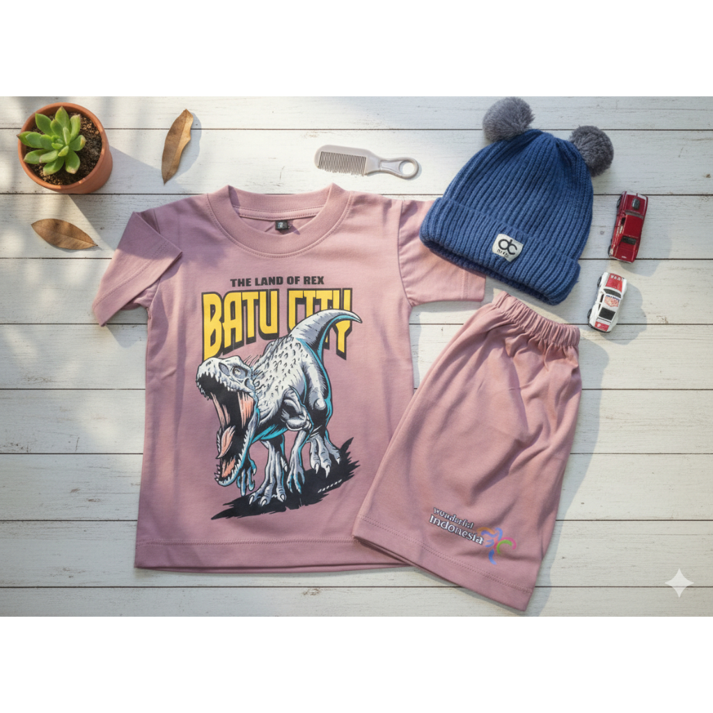 Setelan Baju Celana Anak Laki Laki Perempuan Katun Murah Oleh Oleh Khas Kota Batu Malang Usia 1-6 ta