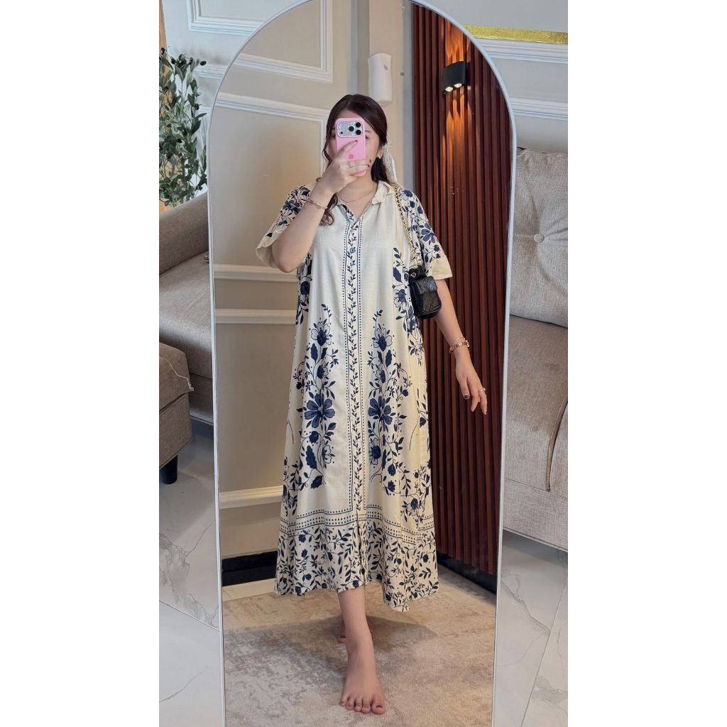 Daster Violita Motif Bunga Mewah Bahan Rayon Adem