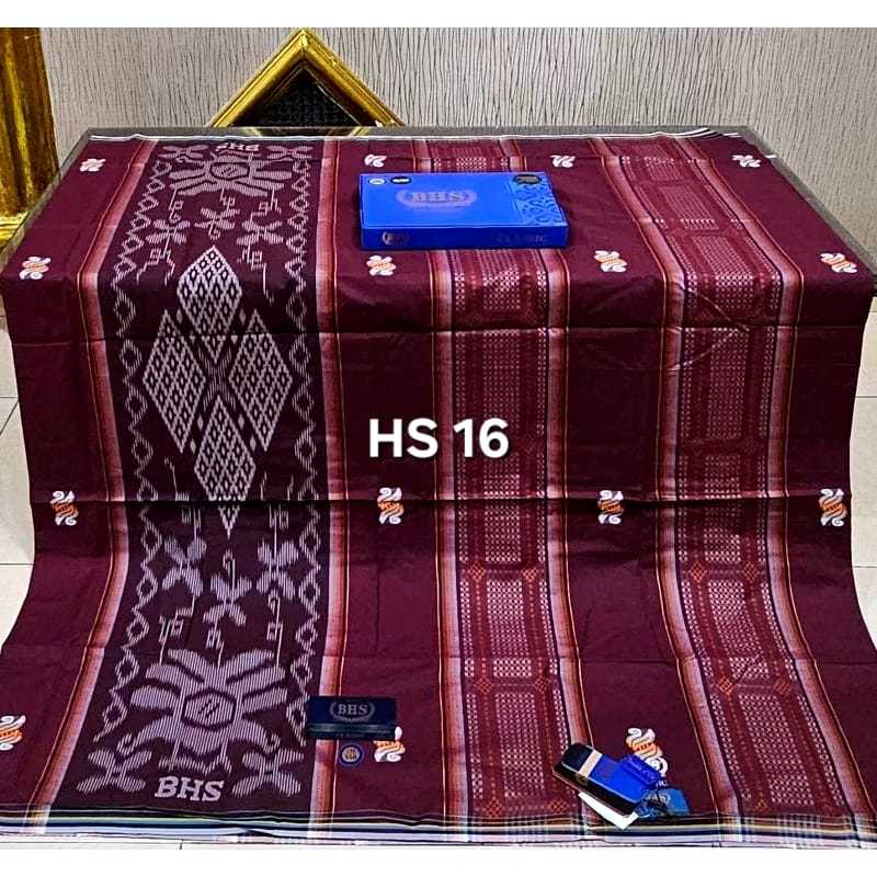 sarung BHS classic gold dan silver motif mix songket timbul terbaru pola desain mewah bahan sutra me