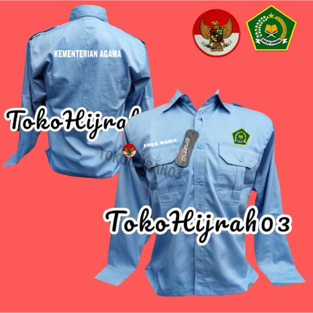 UKURAN BIG SIZE - KEMEJA TERBARU KEMENAG KEMENTERIAN AGAMA KEMEJA LENGAN PANJANG KEMENAG BAJU PDH KE