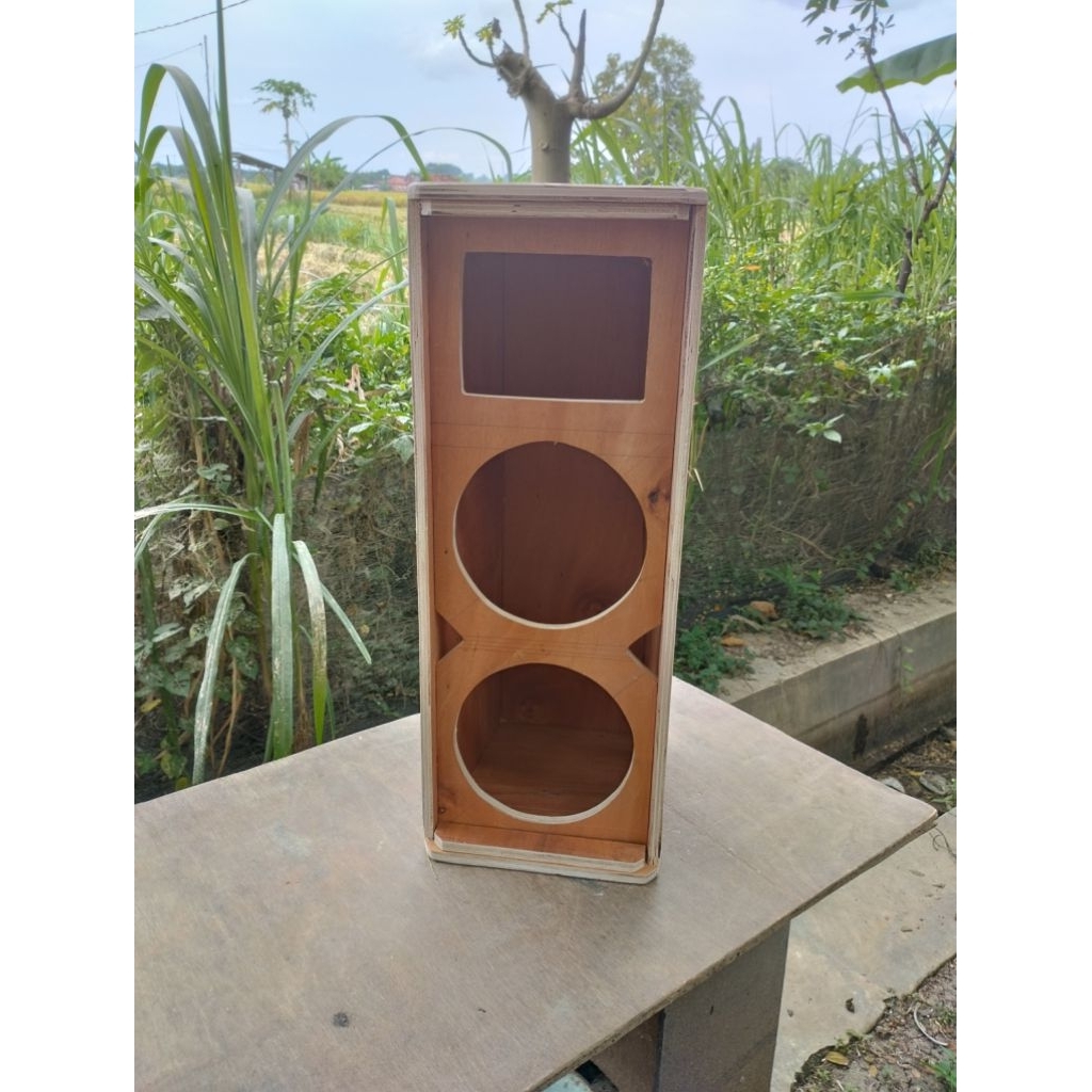 Box Sr 8 inch dobel plus lubang corong tweeter 15x19cm