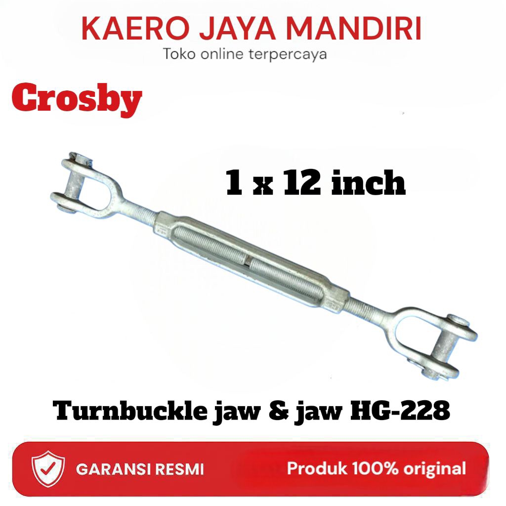 Turnbuckle Jarum Keras Jaw & Jaw HG228 1x12 Inch Original High Quality crosby
