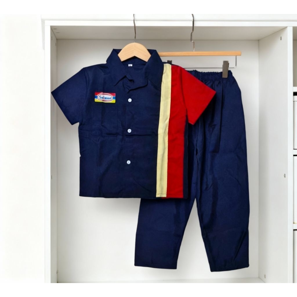 Baju Indomaret anak 1--5 Tahun/Baju indomaret anak/baju indomaret bayi/baju indomaret anak perempuan
