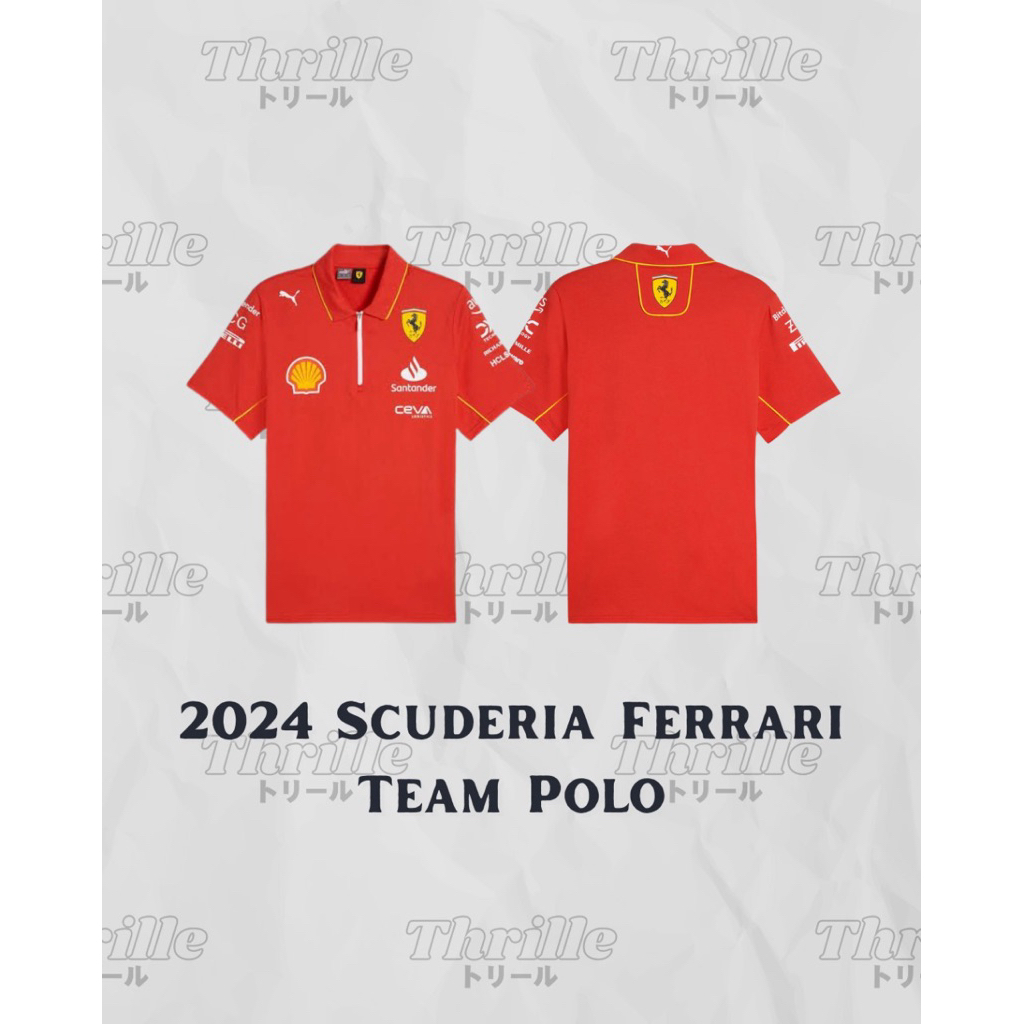 Kaos Polo Shirt Scuderia Ferrari F1 2024 Team Polo ORIGINAL