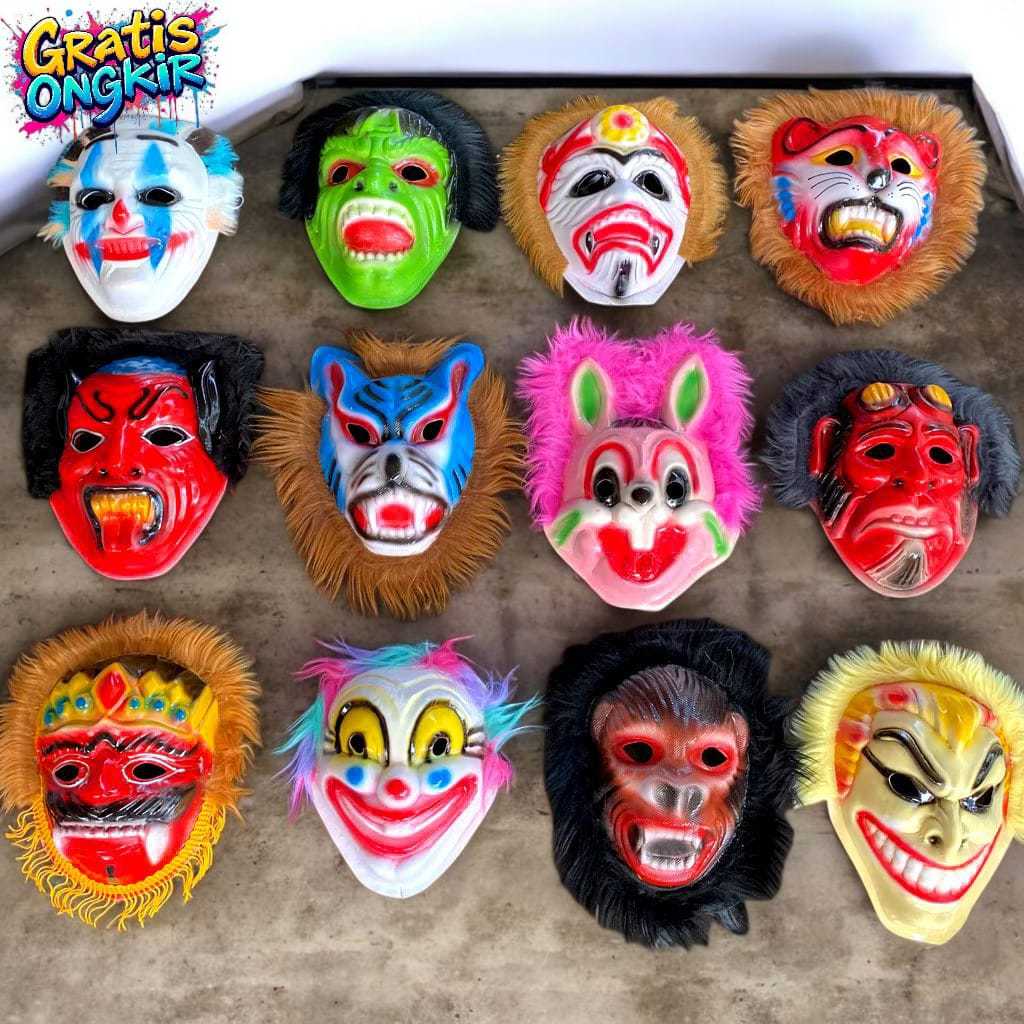 Topeng Karakter Karet Dan Bulu Prank Badut Terlaris