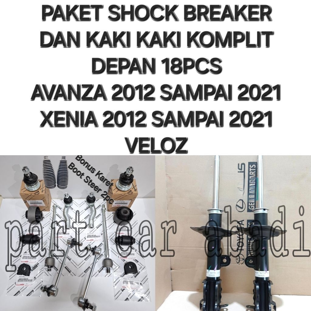 Full Komplit ShockBreaker Shock Breaker Depan Dan Kaki kaki Avanza Xenia Veloz 2012-2021 18Pcs Tie R