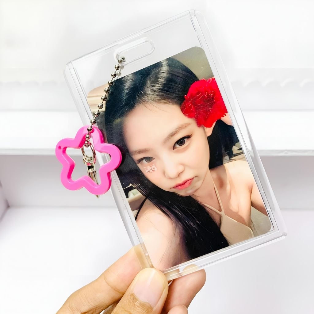 BAG CHARM foto JENNIE blackpink card holder akrilik sliding + gantungan