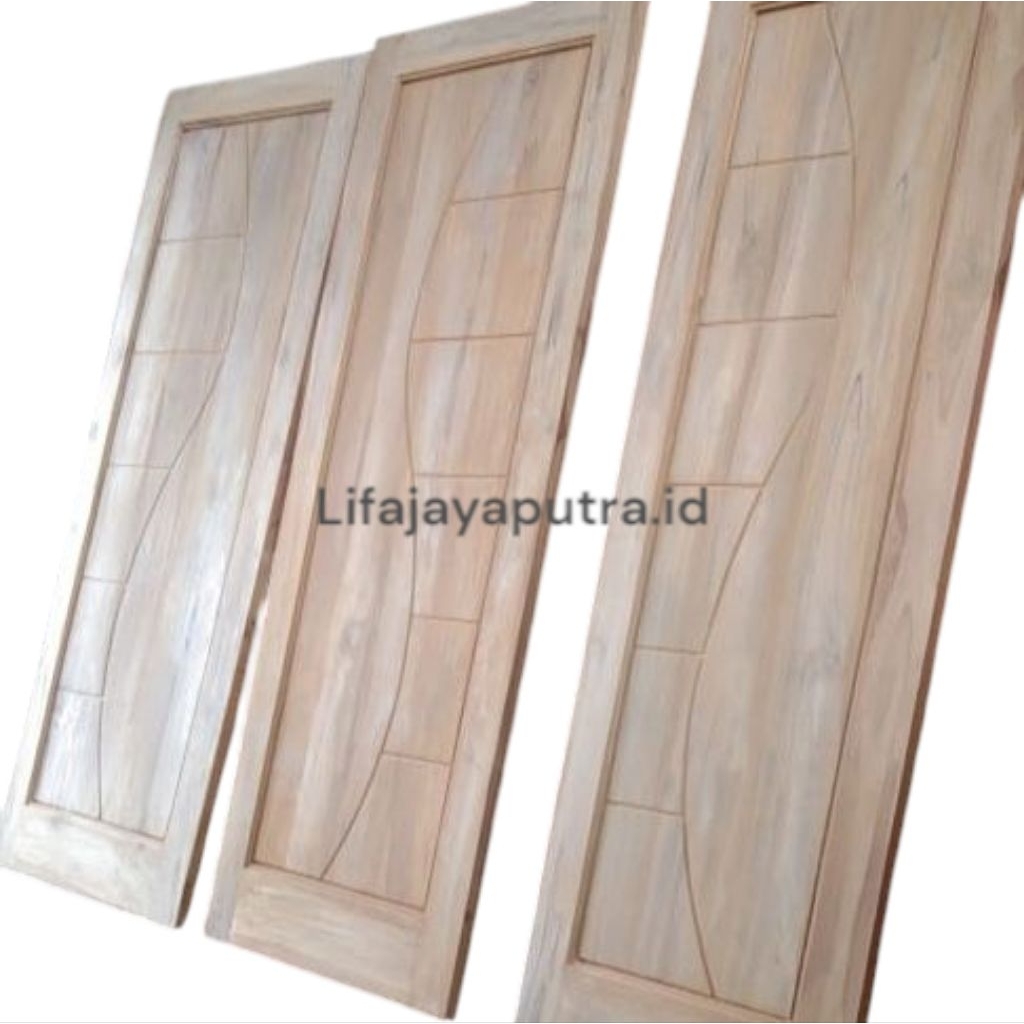 Daun Pintu Kamar Minimalis Kayu Jati Perhutani / Nota / Resi
