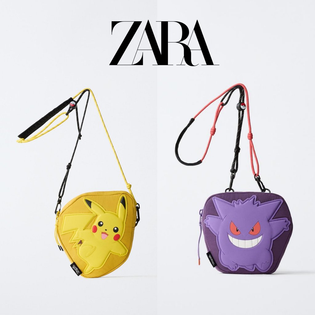 Zara Tas Selempang Anak Pokemon Pikachu Gengar Bulbasaur Charmander Squirtle Crossbody Bag Fashion K