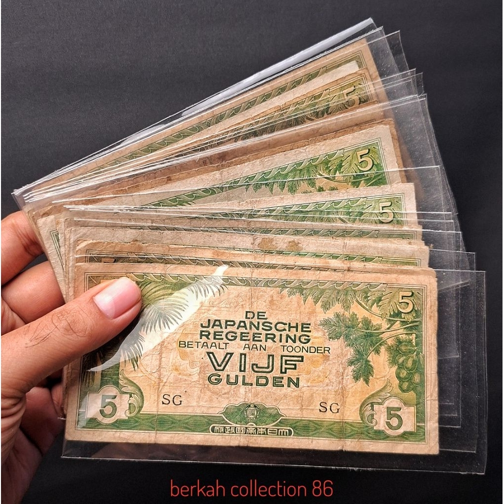 uang 5 gulden djr jaman jepang asli