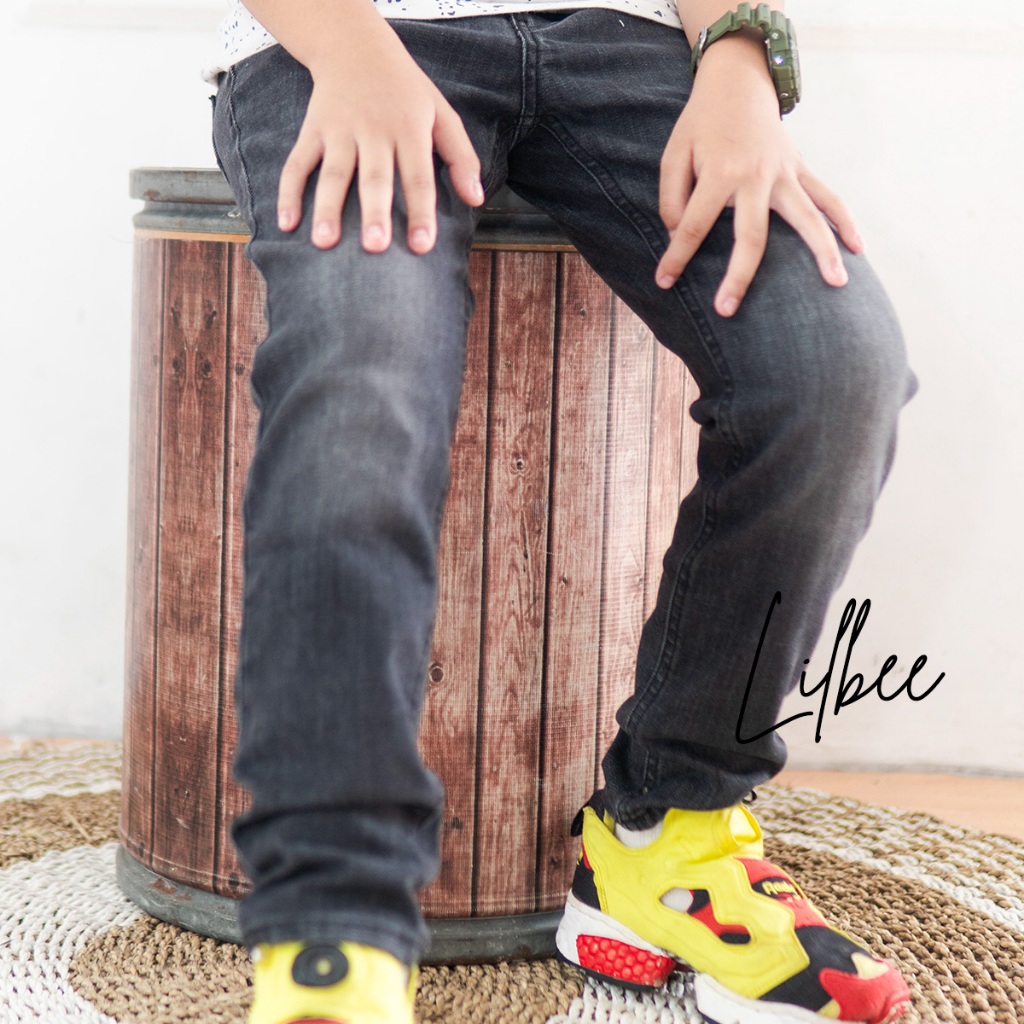 HOT DEALS LILBEE Celana Jeans Levis Panjang Soft Denim Anak Laki Laki Hitam Stretch Keren CD 003