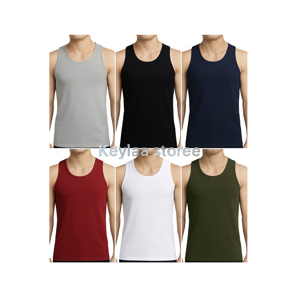 SINGLET PRIA PAKET HEMAT 7 PCS SINGLET PRIA DEWASA IMPORT SLIM FIT KAOS KUTANG PRES BODY TANGTOP COW