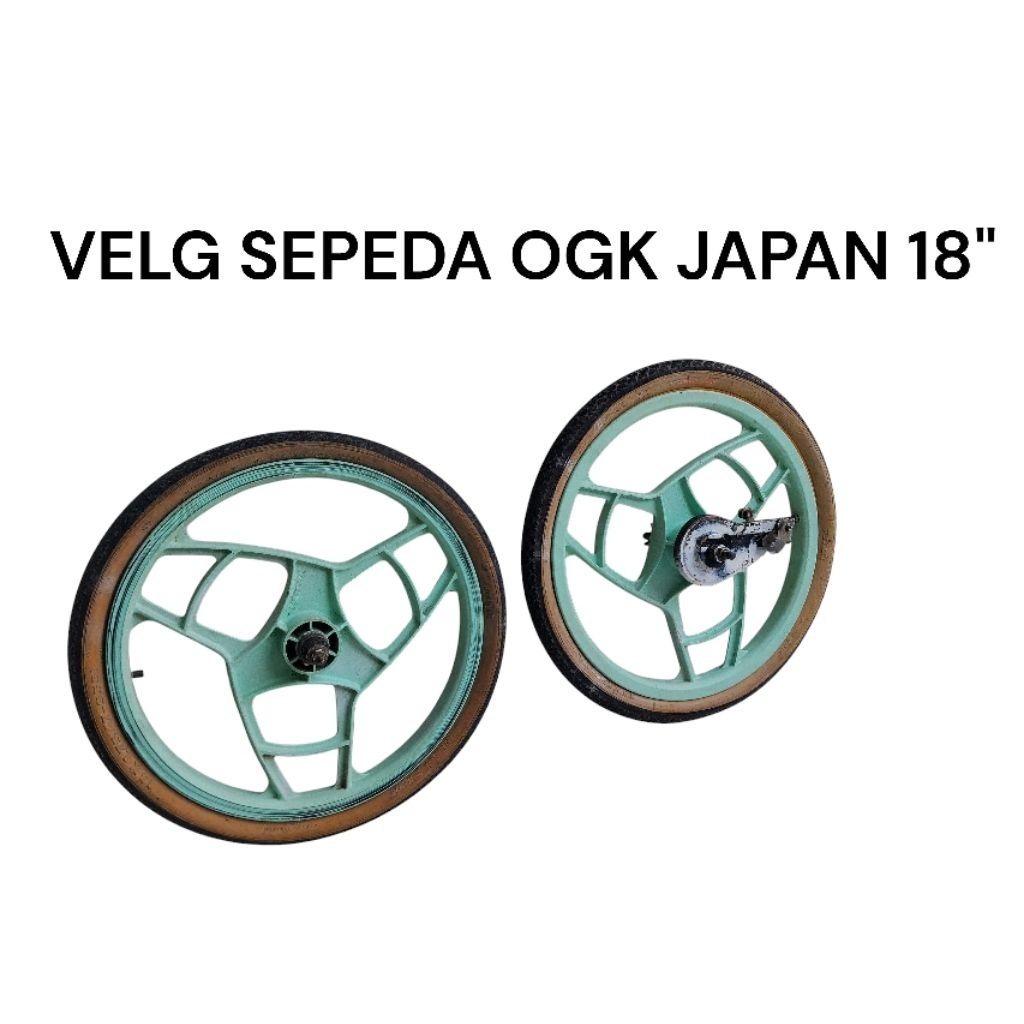 SEPASANG VELG SEPEDA BAN 18X175 OGK JAPAN PLASTIK FIBER REM TORPEDO BAN LUAR DALAM LANGKA