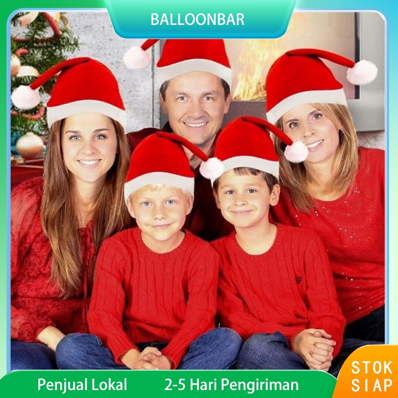 Topi Santa Polos - Topi Natal Beludru Polos - Topi Natal Cantik - Topi Selamat Natal - Topi Penutup 