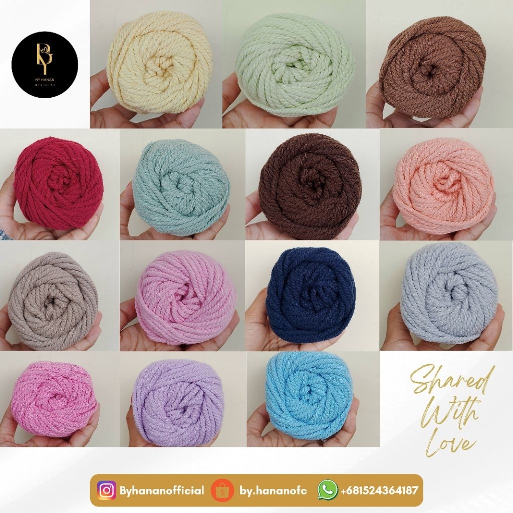 PROMO Tali Katun Macrame 3 MM /TALI KATUN /TALI MACRAME - FREE KEYCHAIN MACRAME AESTHETIC NAMA