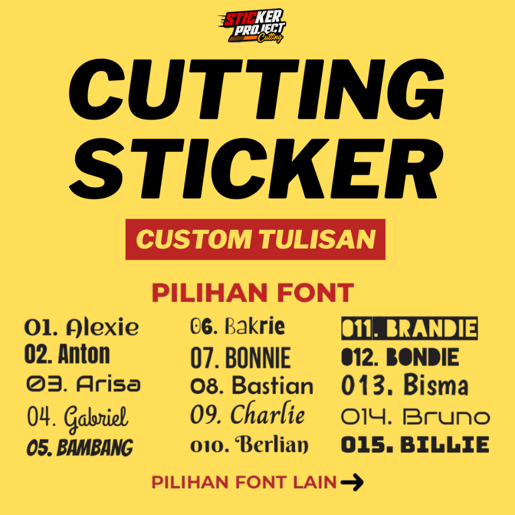 Cutting stiker tulisan nama logo custom stiker motor custom stiker mobil custom stiker motor