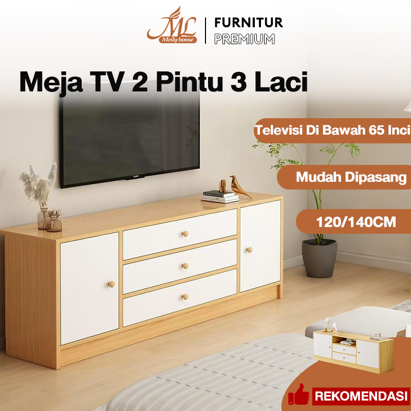 120/140cm Meja TV kayu TV SERBAGUNA Rak Tv Minimalis Bufet Tv Minimalis Kayu Modern Murah Tv Rak