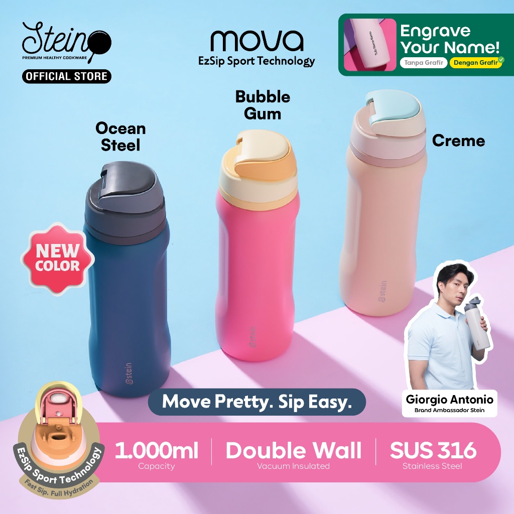 Stein Tumbler Mova 1000ml - Botol Minum Stainless 1 Liter Tahan Panas/Dingin