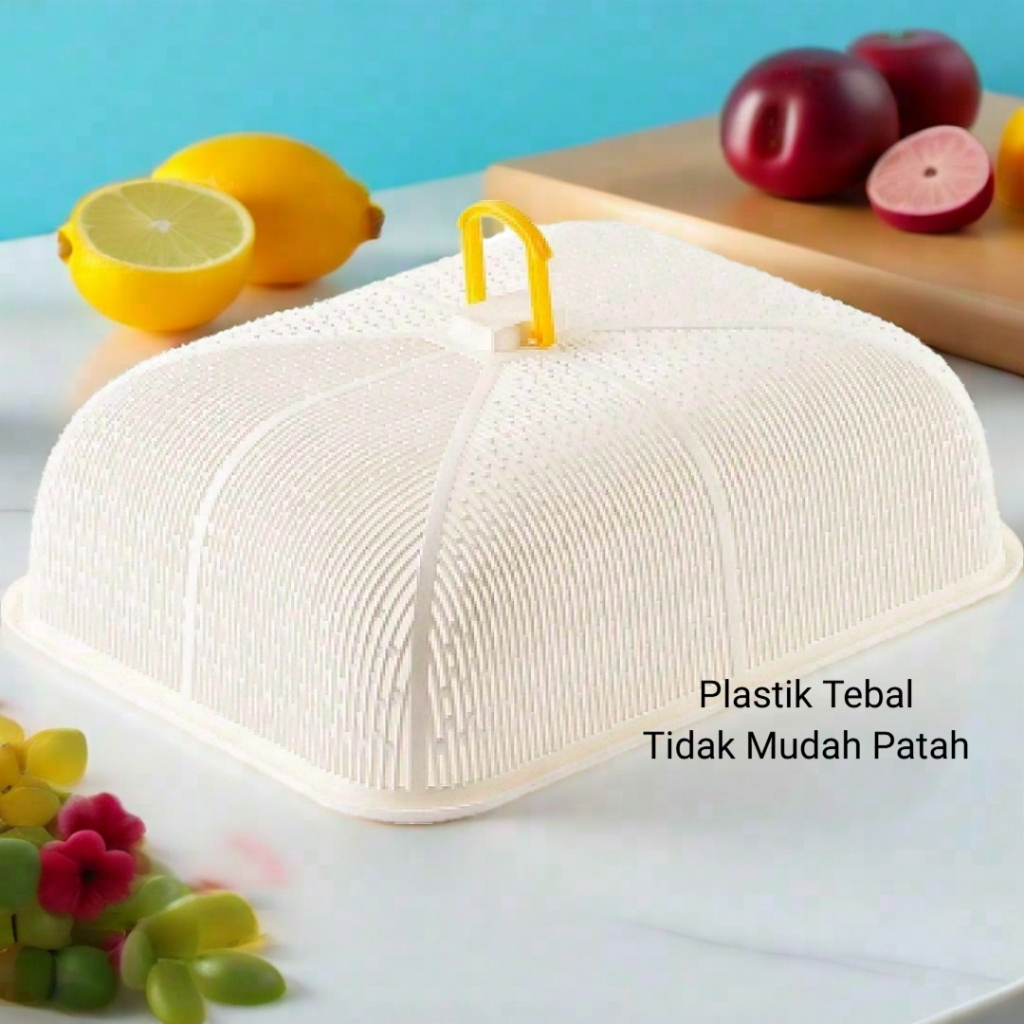 Tudung Saji Kotak Modern Penutup Makanan Meja Makan Medium Estetik Mewah