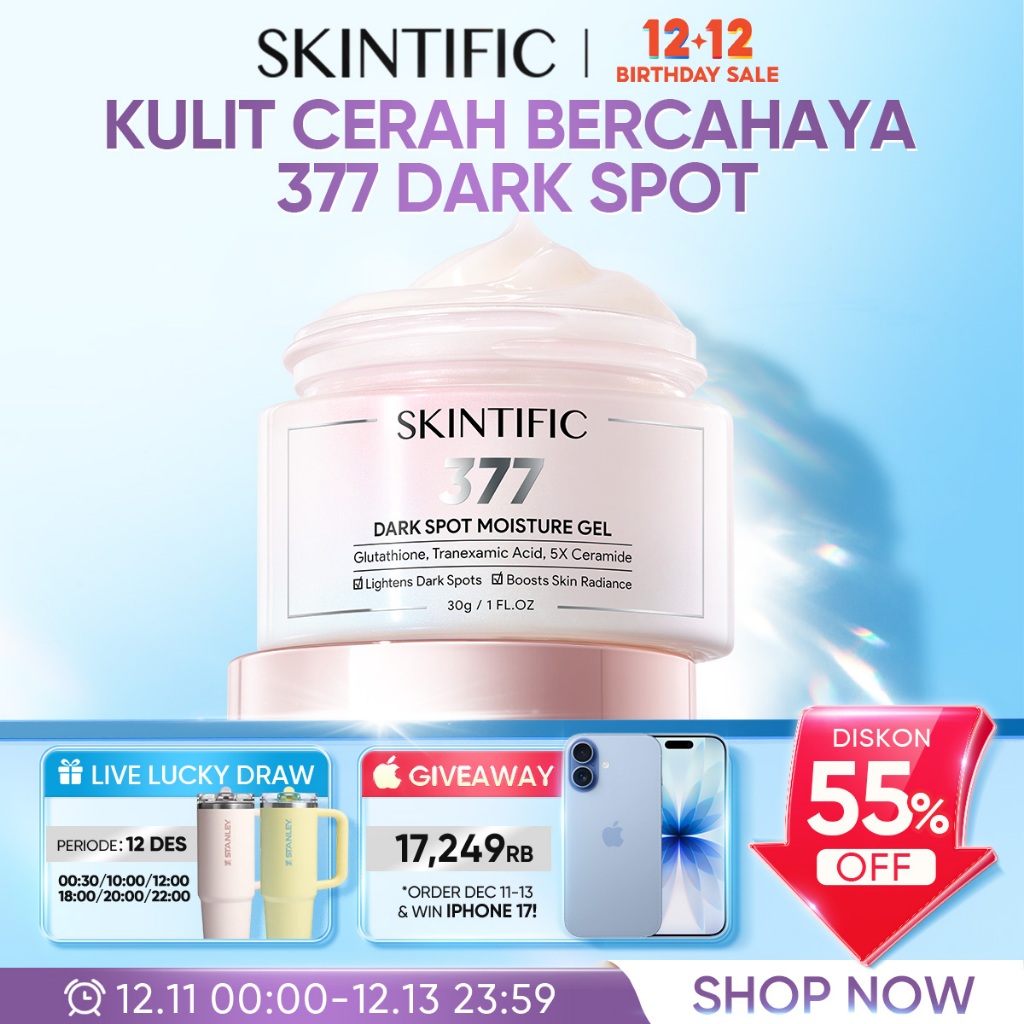SKINTIFIC - 377 Dark Spot Moisturizer Gel 30g | Penyamar Noda Hitam & Meratakan Warna Kulit Cream Pe