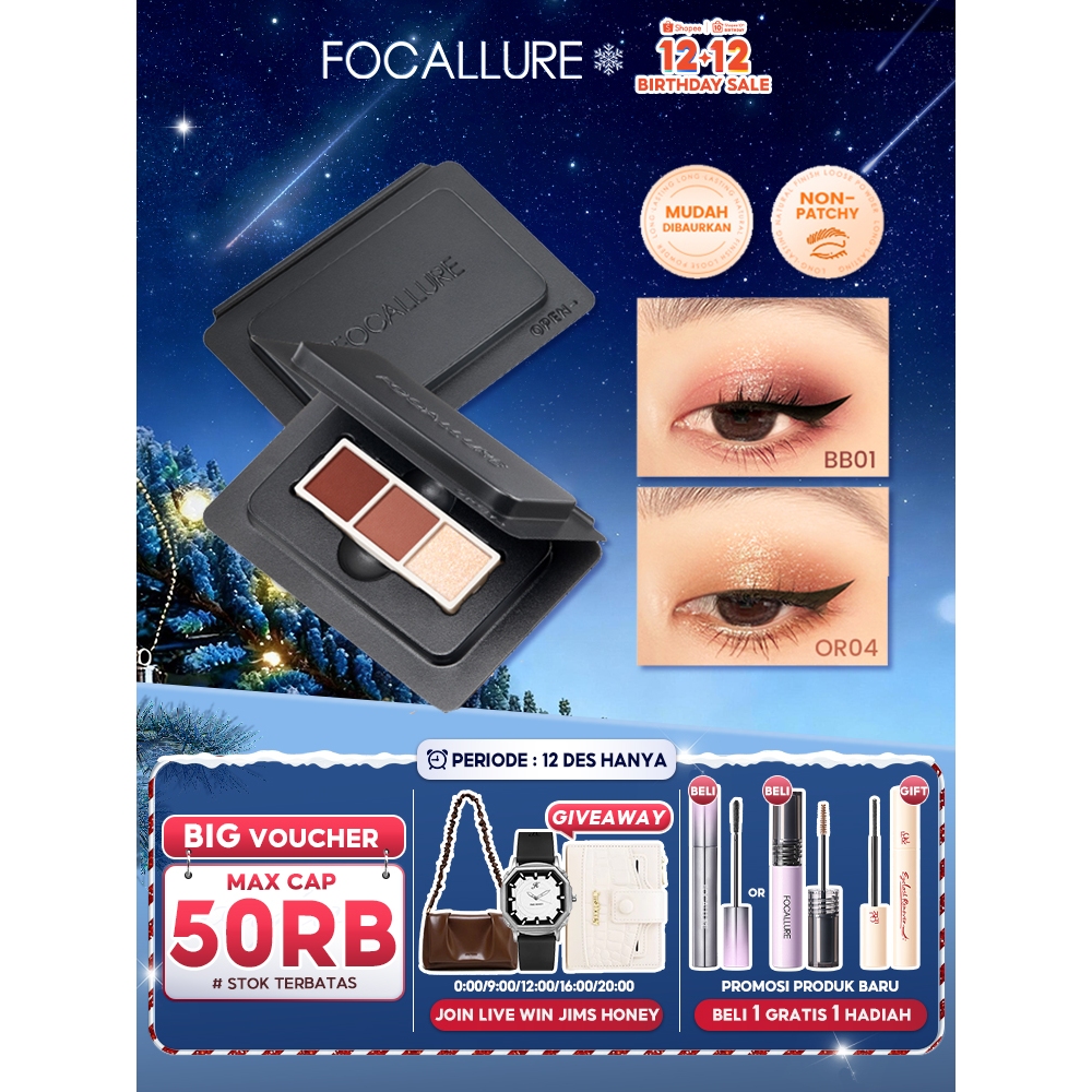 BPOM FOCALLURE Eyeshadow Palette  Matte Shimmer Travel Size