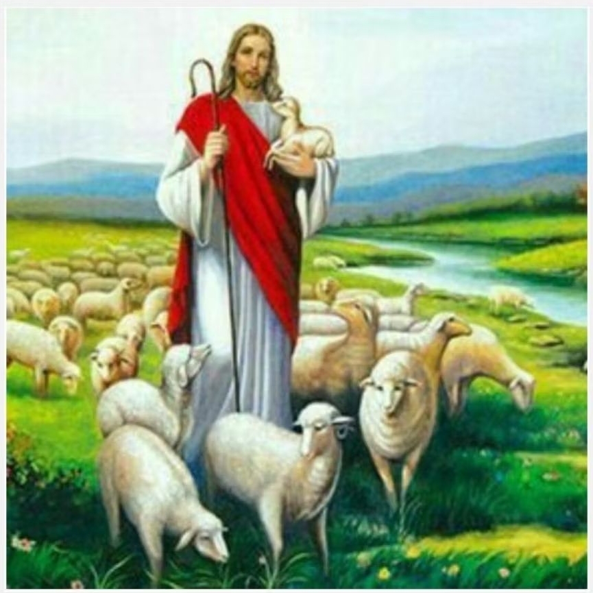 CROSS STITCH SALE DIY PAKET KRISTIK YESUS GEMBALA DOMBA POLA KAIN