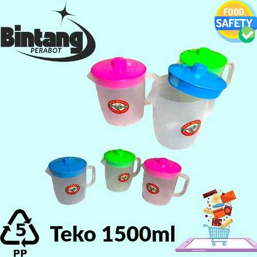 TEKO HELLO 1500 ML - ESKAN BENING/WATERJUG PLASTIK - CERET/TEKO KOPI BAHAN PLASTIK PP5